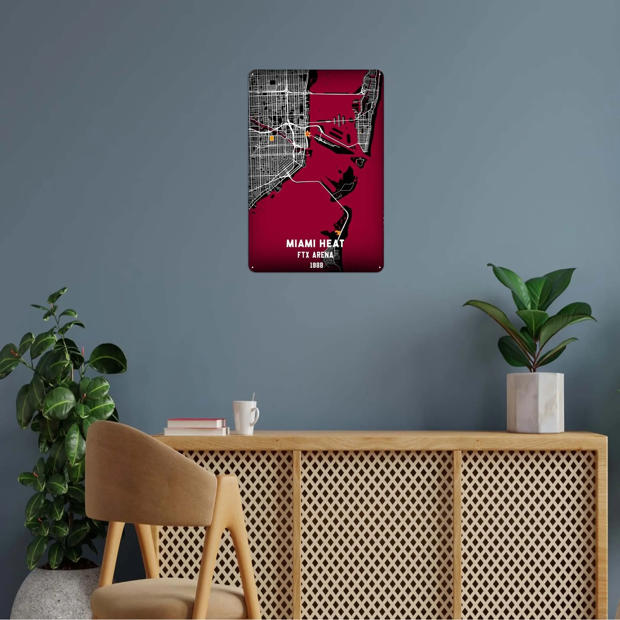 Знак карты тепла Майами спортивный металлический плакат украшение для спальни