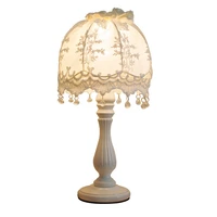 european style bedside table lamp shade girl dressing table dressing room decor warm light creativity lace christmas decoration