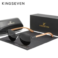 kingseven 2022 new handmade drilling design sunglasses wood mens polarized mirror sun glasses male fashion shades uv400