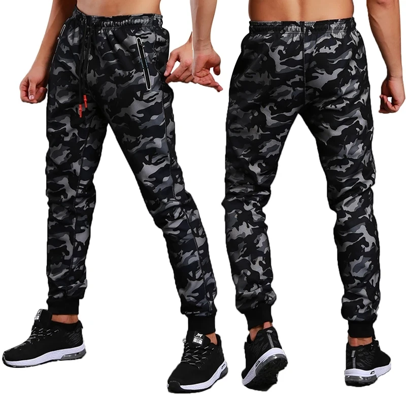 Купи Jogging Pants Men Camo Gym Autumn Winter Running Training Pants Fitness Exercise Sport Trousers Zipper Pocket Men Active Wear за 1,520 рублей в магазине AliExpress