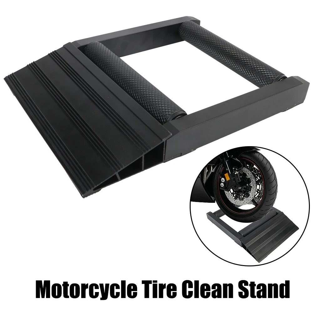 

1 PCS Motorcycle Kickstand Bracket Portable Motorcycle Tire Cleaning Stand Rollers Ramp Lift Chain Cleaning Stand Aluminium
