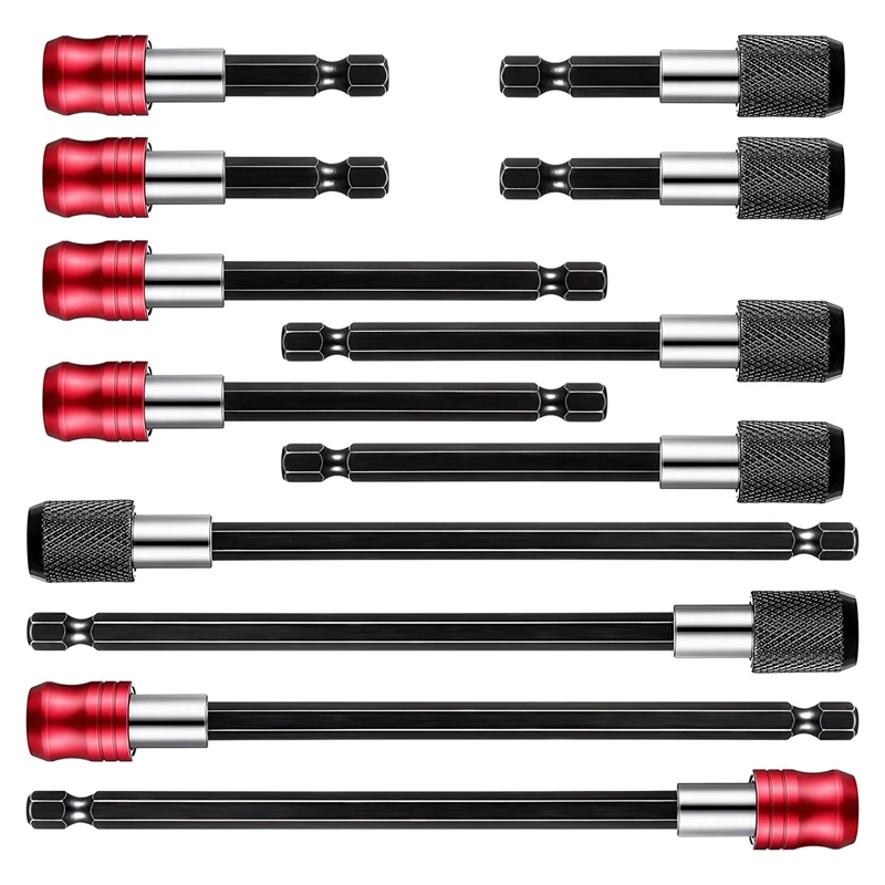 

12Pcs Drill Bit Extension 1/4 Inch Hex Shank Bar Socket Screwdriver Bit Holder And Extension Chuck Adapter Set