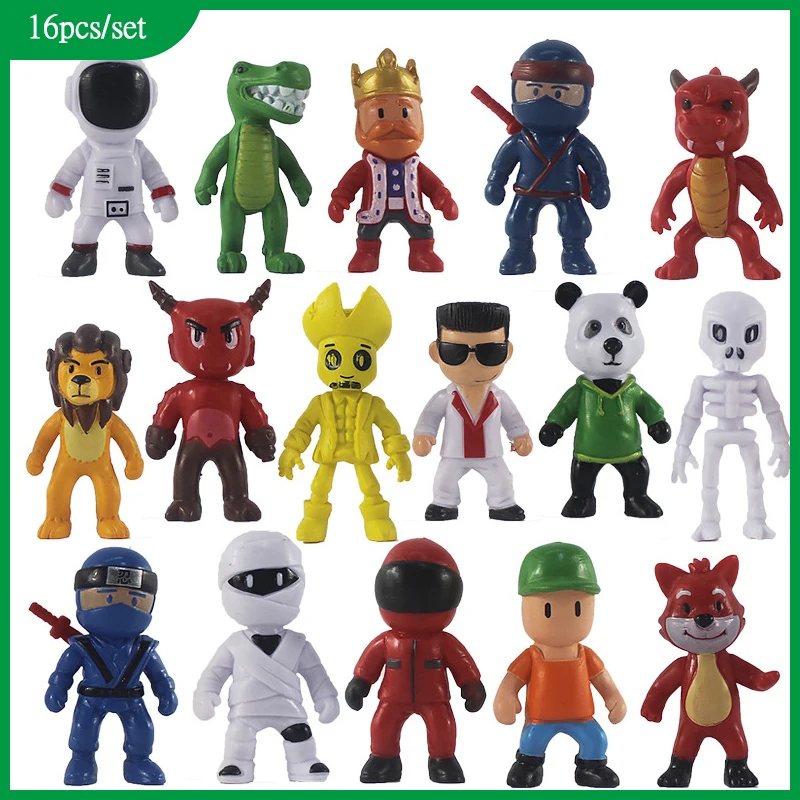 

16pcs Cartoon Game Stumble Fall Guys Action Figures Pvc Model Statue Multiplayer Challenge Types Anime Collection Kids Gifts Toy