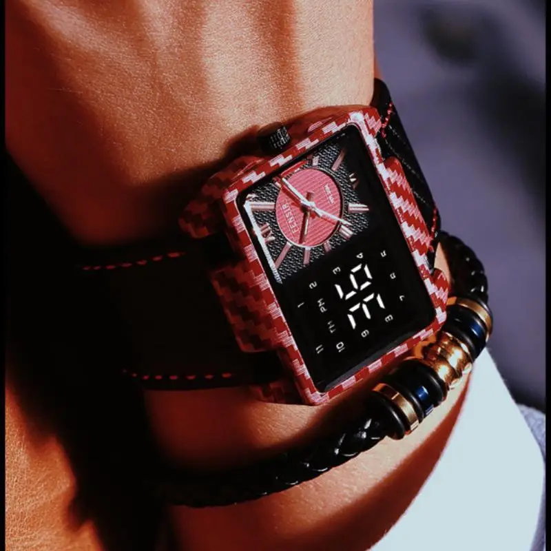 

Hot Sale Creative Fashion Quartz Digital Watches for Mens 2022 Men Watches Square Touch Screen Relogio Masculino