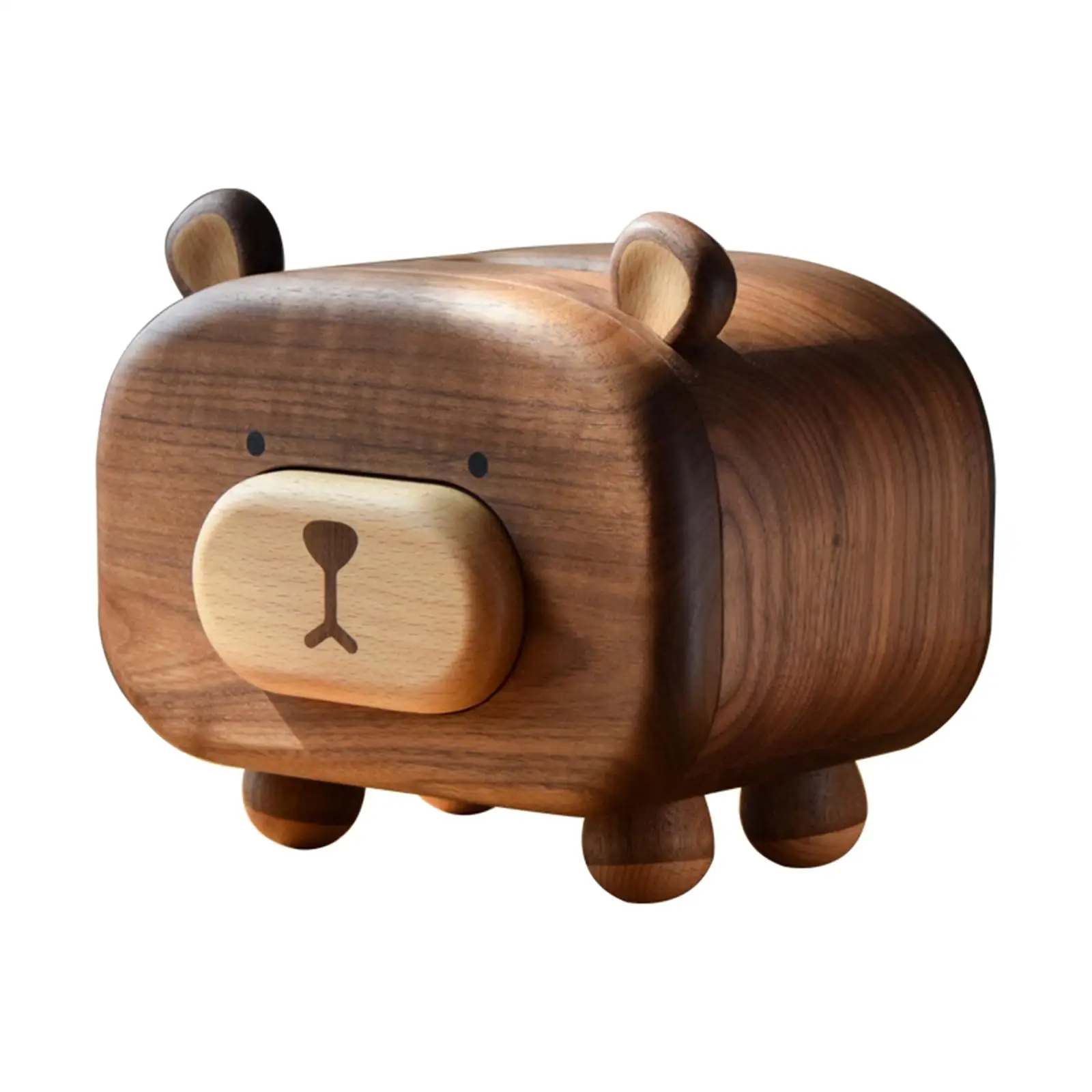 

Wooden Tissue Box Cover Facial Tissue Holder Case Dispenser for Car Bathroom