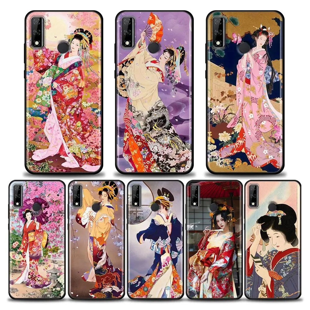 

Case For Huawei Honor X9 X9A X8 X7 5G Y9 Y8 Y8P Y7 Y7A Y7P Y6 Y6S Y6P Prime Pro V20 Play Case Beautiful Japanese Flower Queen