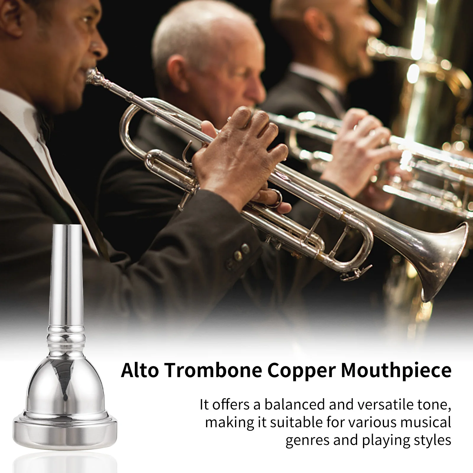 

Alto Trombone Mouthpiece Copper Mouthpiece (61/2AL) Trombone Brass Instrument Replacement Parts Accessories