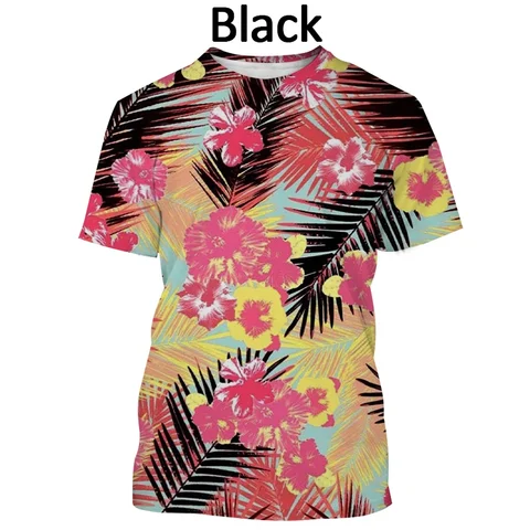 Футболка женская летняя с коротким рукавом и цветочным принтом