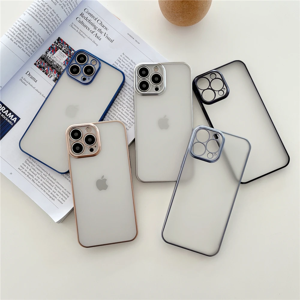 

Матовый гальванический чехол для IPhone 13 Pro Max 12 Pro, роскошный чехол