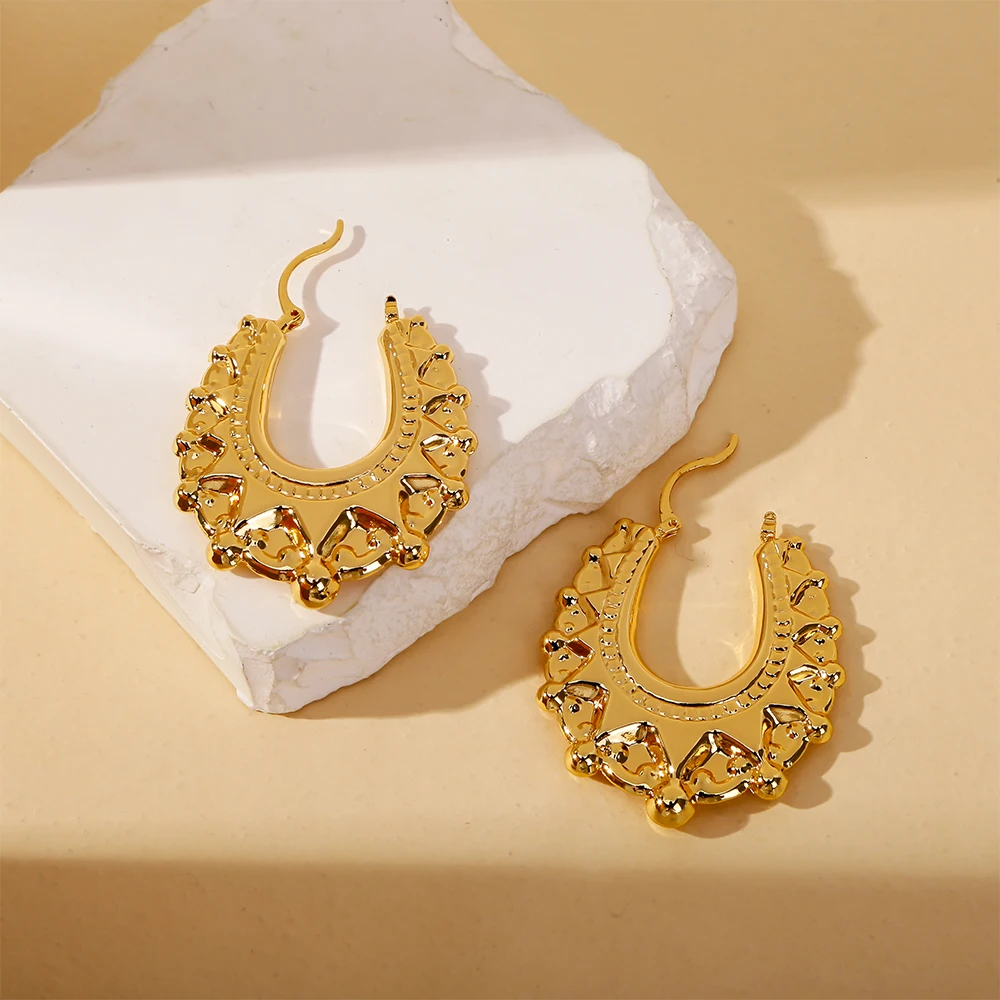 HONGTONG U-образные геометрические круглые серьги из бисера для женщин