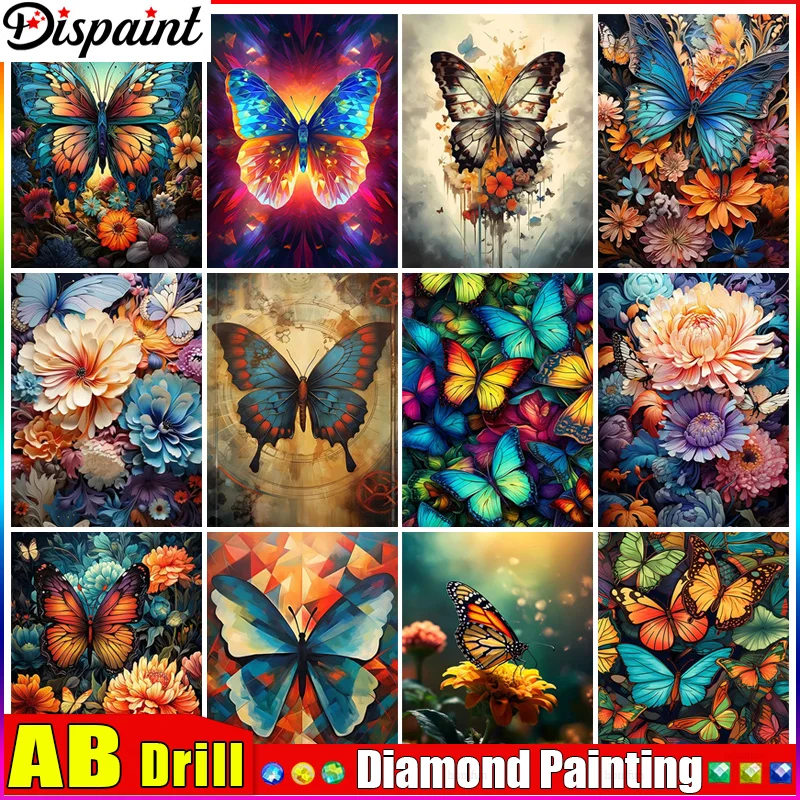 Dispaint AB DIY 5D алмазная живопись &quotЦветок бабочки&quot полная вышивка распродажа