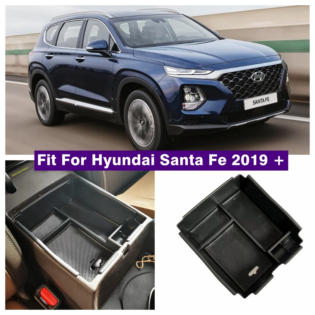 

Car Central Armrest Storage Box Console Arm Rest Tray Pallet Container Fit For Hyundai Santa Fe 2019 - 2021 Interior Accessories