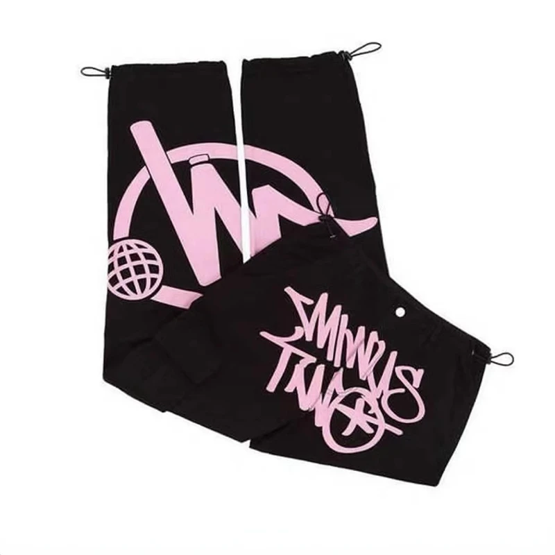 Minus Two Black Pants Y2k Vintage Cargo Pants Women Loose Streetwear Fashion Multi Pocket Wide Leg Jeans Y2k Hip Hop Workwear