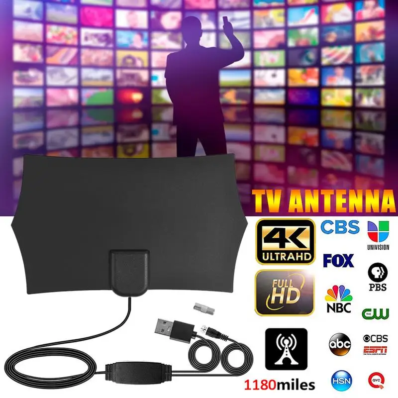 

Цифровая ТВ-антенна 4K на 1180 миль, встроенная телевизионная антенна HD1080P