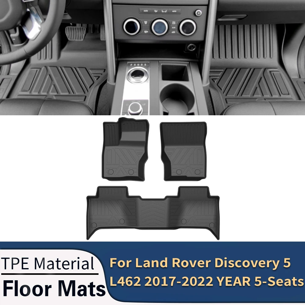 

For Land Rover Discovery 5 L462 2017-2022 5 Seats Car Floor Mats All-Weather TPE Foot Mats Pad Waterproof Tray Mat Accessories