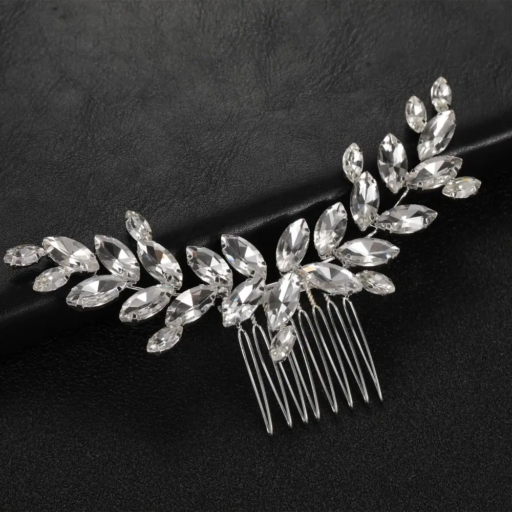 

Beautiful Hair Jewelry Crystal Tiara Wedding Rhinestone Hair Comb Bridal Clips Crystal Hair Combs Flower Leaf Headbands