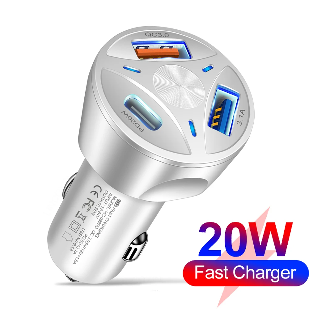 Автомобильное зарядное устройство USB Type-C для iPhone 13 Pro Xiaomi Huawei Samsung |