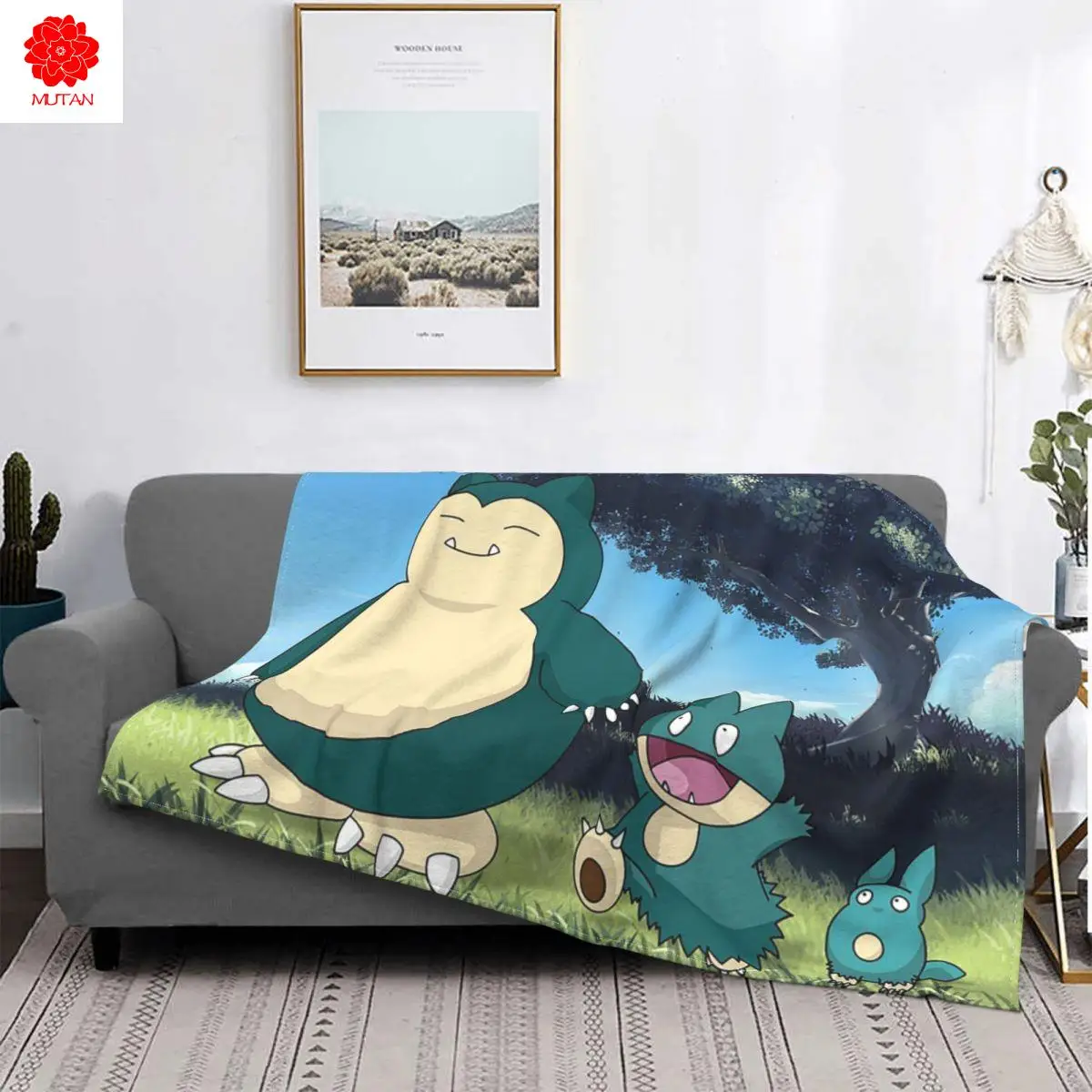 

Мультяшное одеяло Snorlax, коралловый флис, плюшевое текстильное украшение Anmie, многофункциональное теплое покрывало для дома, путешествий, ст...