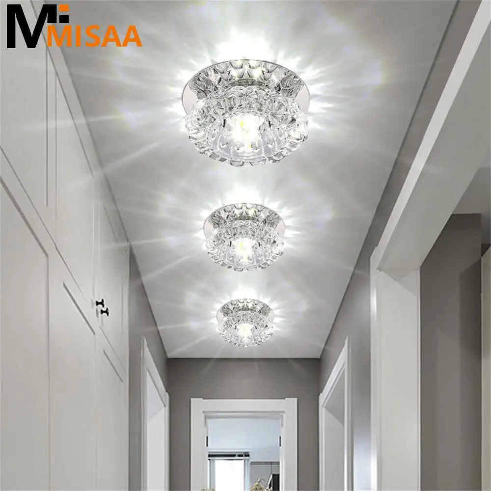 

Modern Ceiling Lamps High-quality Dimming Stainless Steel Mirror 3 Color Home Wall Ceiling Lighting Corridor Aisle Light