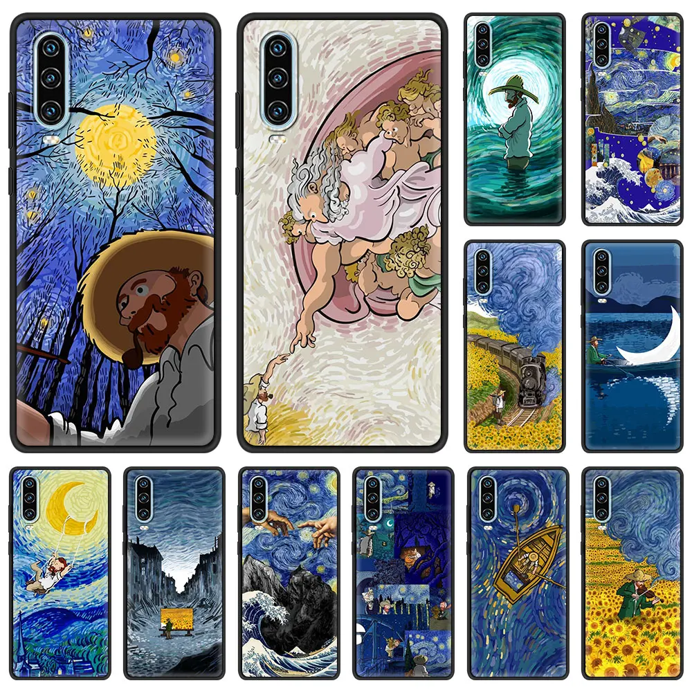 

Чехол Ван Гог Звездный для Huawei P30 Lite, чехол для телефона P50 Pro P20 P40 Lite E P Smart Z 2021 Y6p Y9s Y7a 2019