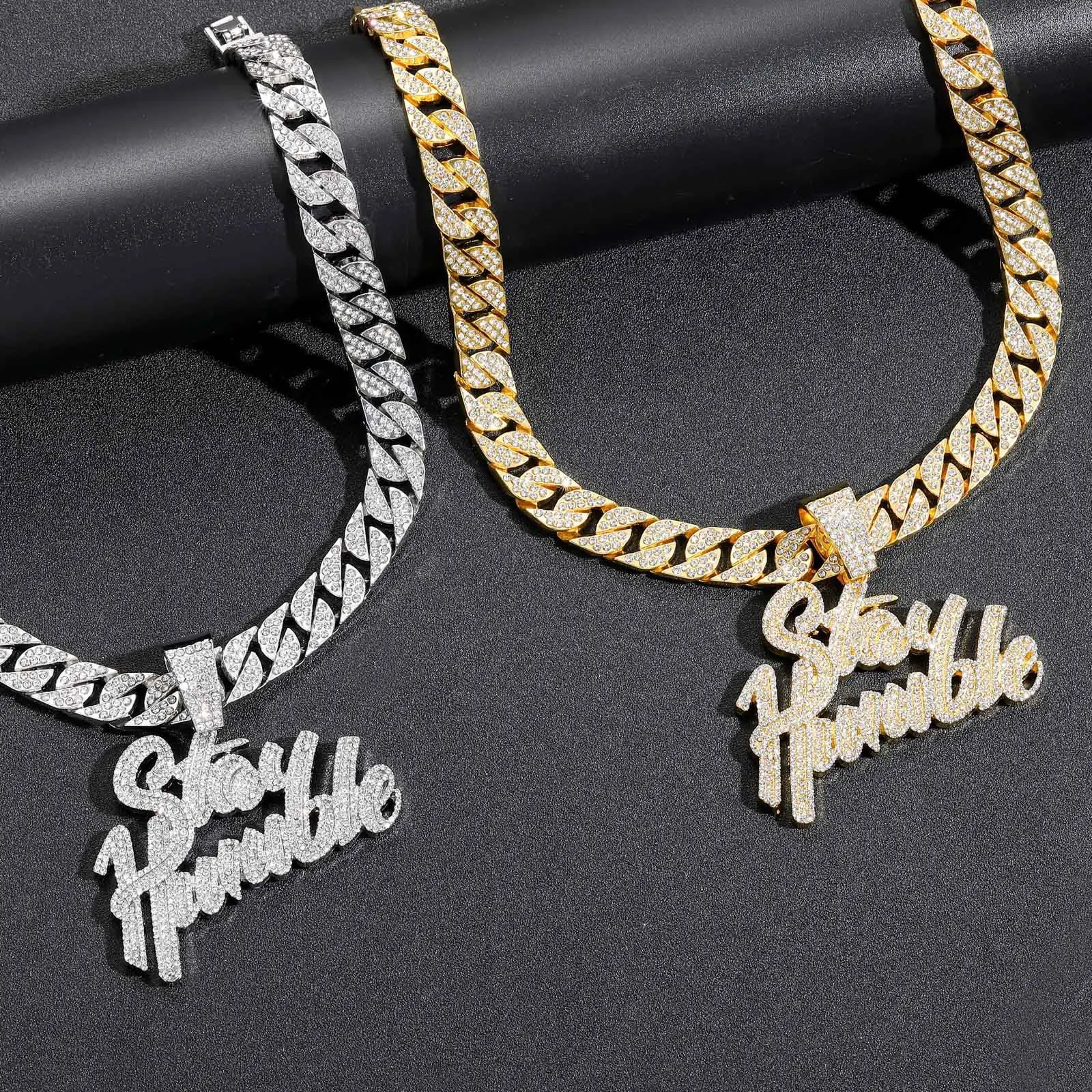 Мужское женское хип-хоп блестящие буквы Stay Humble кулон кубинское ожерелье золото