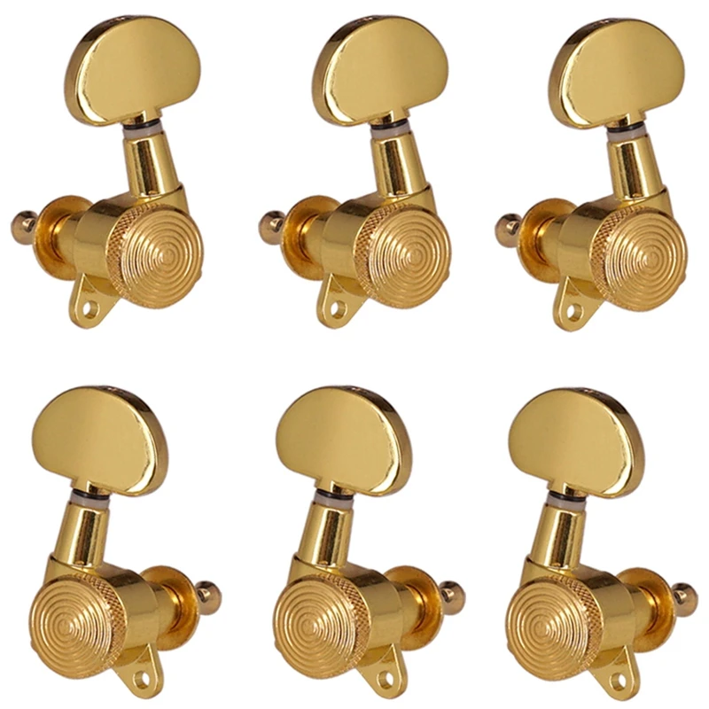 

3R3L золотые Заблокированные струнные тюнеры, настройка Колышек-ключей, полукруглая кнопка для акустической электрогитары, стиль блокировки