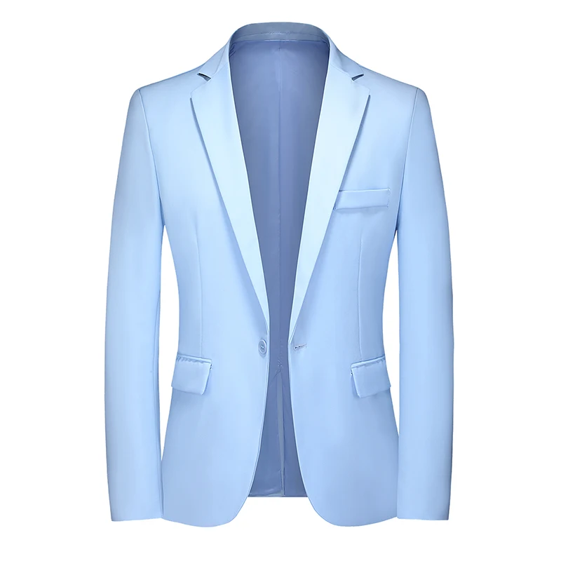 2022 New Men Blazer Coats Casual Business Blazer Jacket Fashion Mens Formal Wedding Blazers Solid Blue Black Plus Size S-5XL
