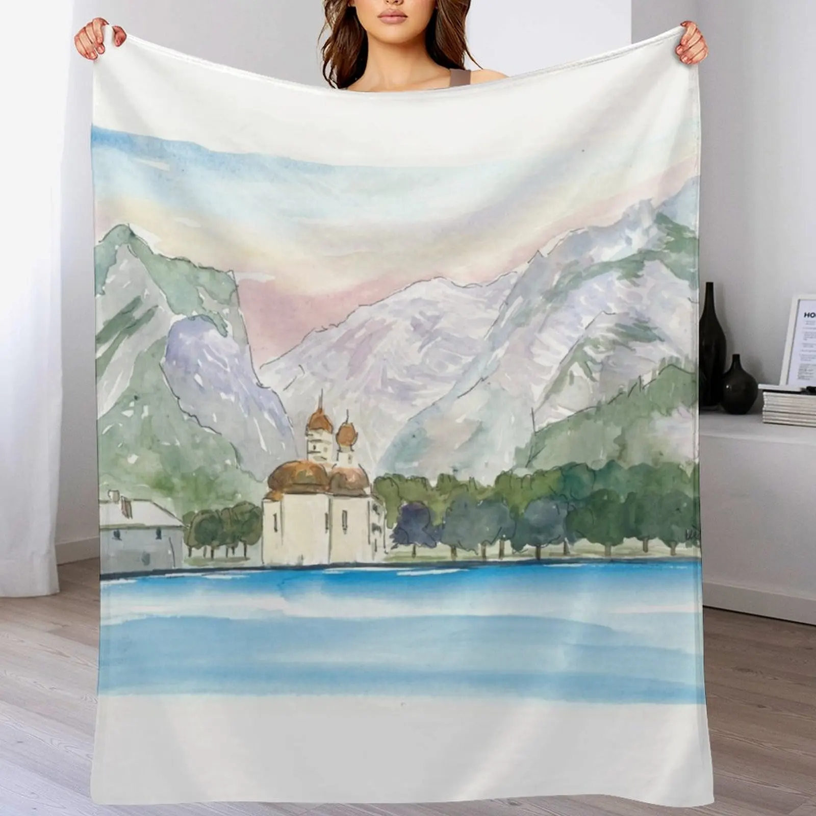 Saint Bartholomew Church Koenigsee с горным одеялом Watzmann диван-кровать одеяла из фланелевой