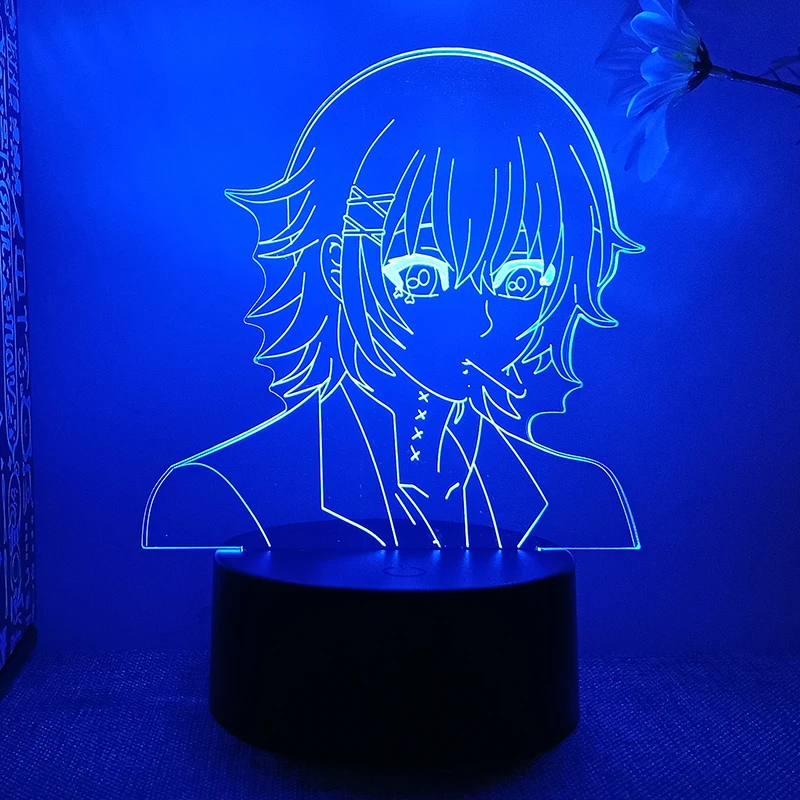 Tokyo Ghoul Juuzou Anime Figure 3d Led Lamp Bedroom Manga Colours Chargeable Night Lights Acrylic Portrait Room Decor