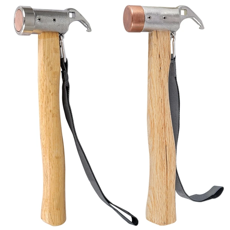 

Outdoor Camping Tent Peg Hammer with Wooden Handle Remove Pegs from Caravan Awning,Tarp,Canopy Corrosion Resistance