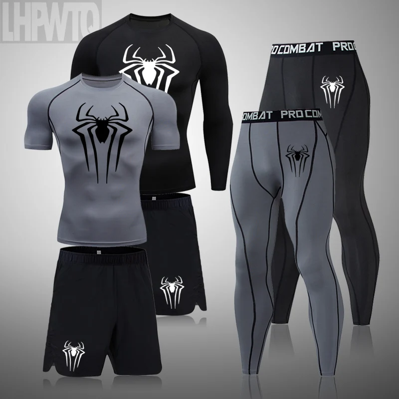 

Men's Compression Sportswear Suits Gym Tights Training Clothes Workout Jogging Sports Set Running Rashguard Tracksuit For Men