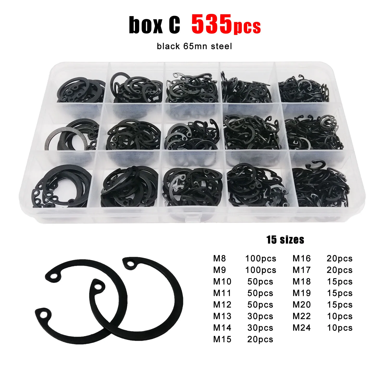 Внутренний стопорный зажим типа C из нержавеющей стали диаметром 304 дюйма 1