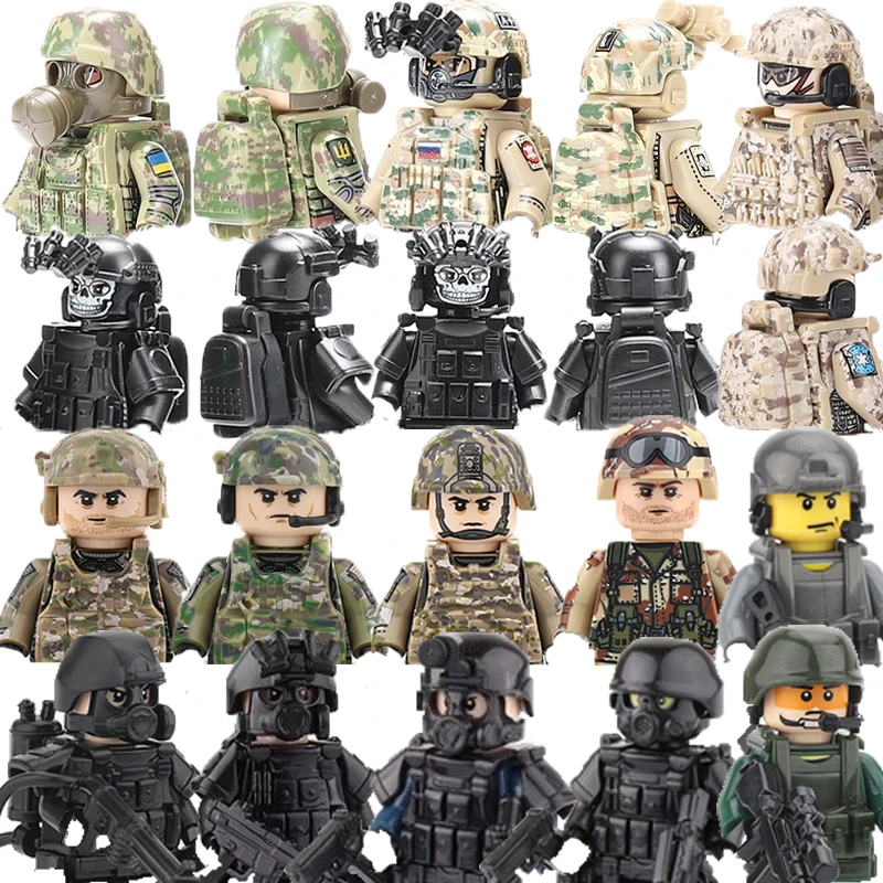 Военные строительные блоки Solider, фигурки, подарки, оружие, пистолеты, шлемы, щиты, аксессуары, детские игрушки, Украина, США, русская армия