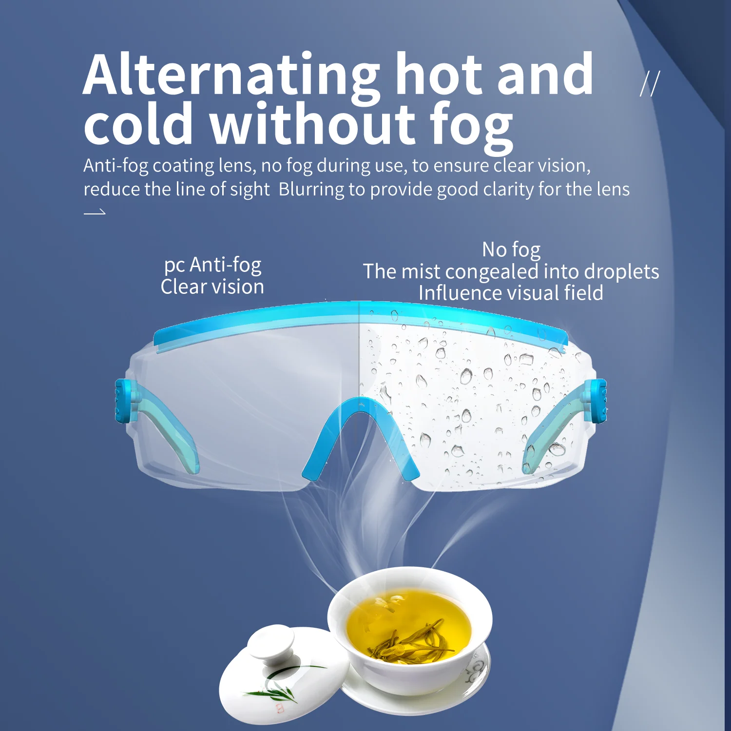 Защитные очки хирургические с блокировкой UV400 Силиконовая защита от тумана