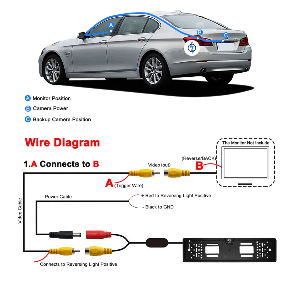 Европейская Рамка для номерного знака автомобиля камера заднего вида рыбий глаз