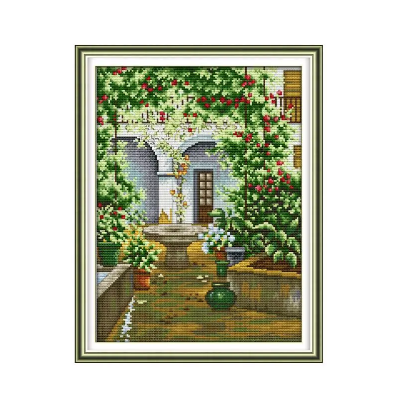 

Joy Sunday Home Scenery DIY Embroidery 11ct Cross Stitch Kits Embroidery Crafts Set Cotton Thread Printed Canvas Home Wholesa