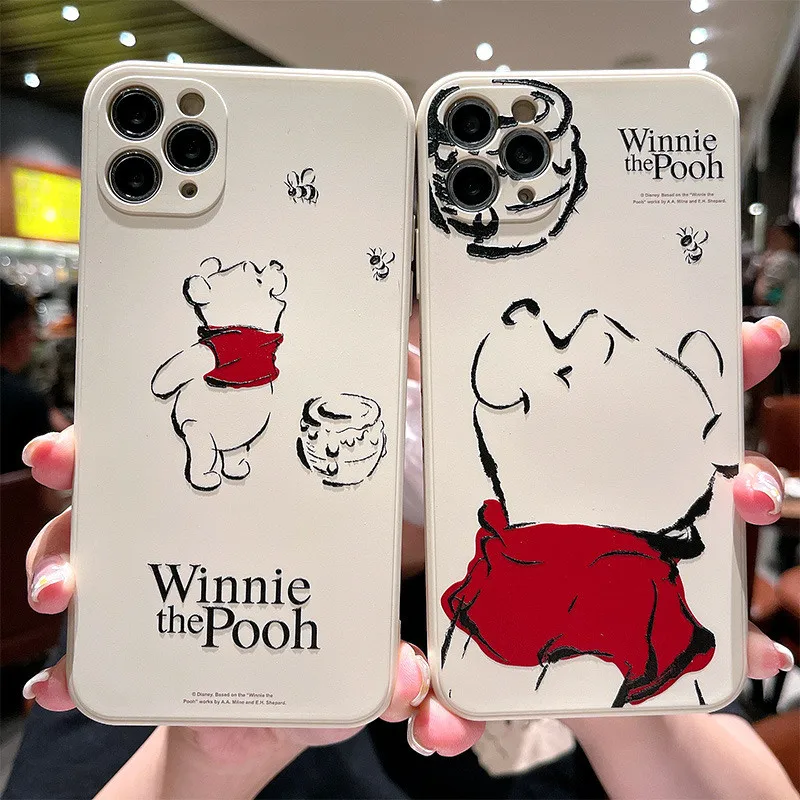 

Cartoon Disney Winnie the Pooh Soft Case for iPhone 12 Pro 11 Pro XS Max X XR 7 8 Plus Back Cover Silicone TPU Anti-fall Shell