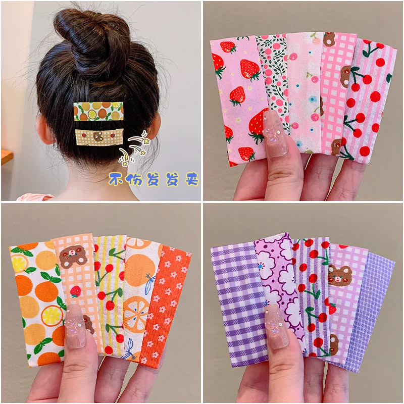 

5pcs Girl Women Wrap Fabrics Hairpin Hairclip BB Hair Clip Pin Hairgrip Children Hair Accessories Headwear