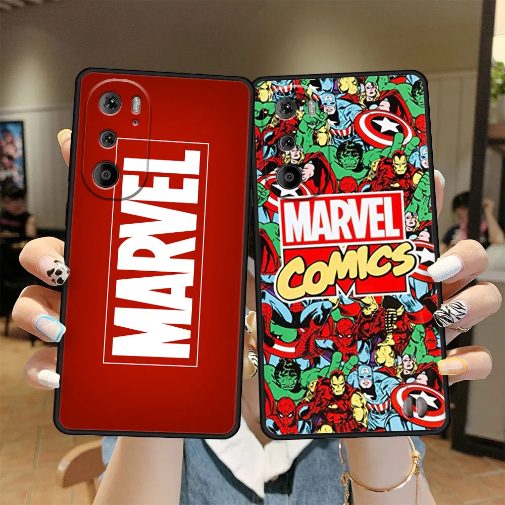 

Capa Official Black Celular Marvel Heroes The Avengers Case Coque for Moto Edge 20 30 Pro G51 5G G22 G71 G31 G30 G60 S30 G200