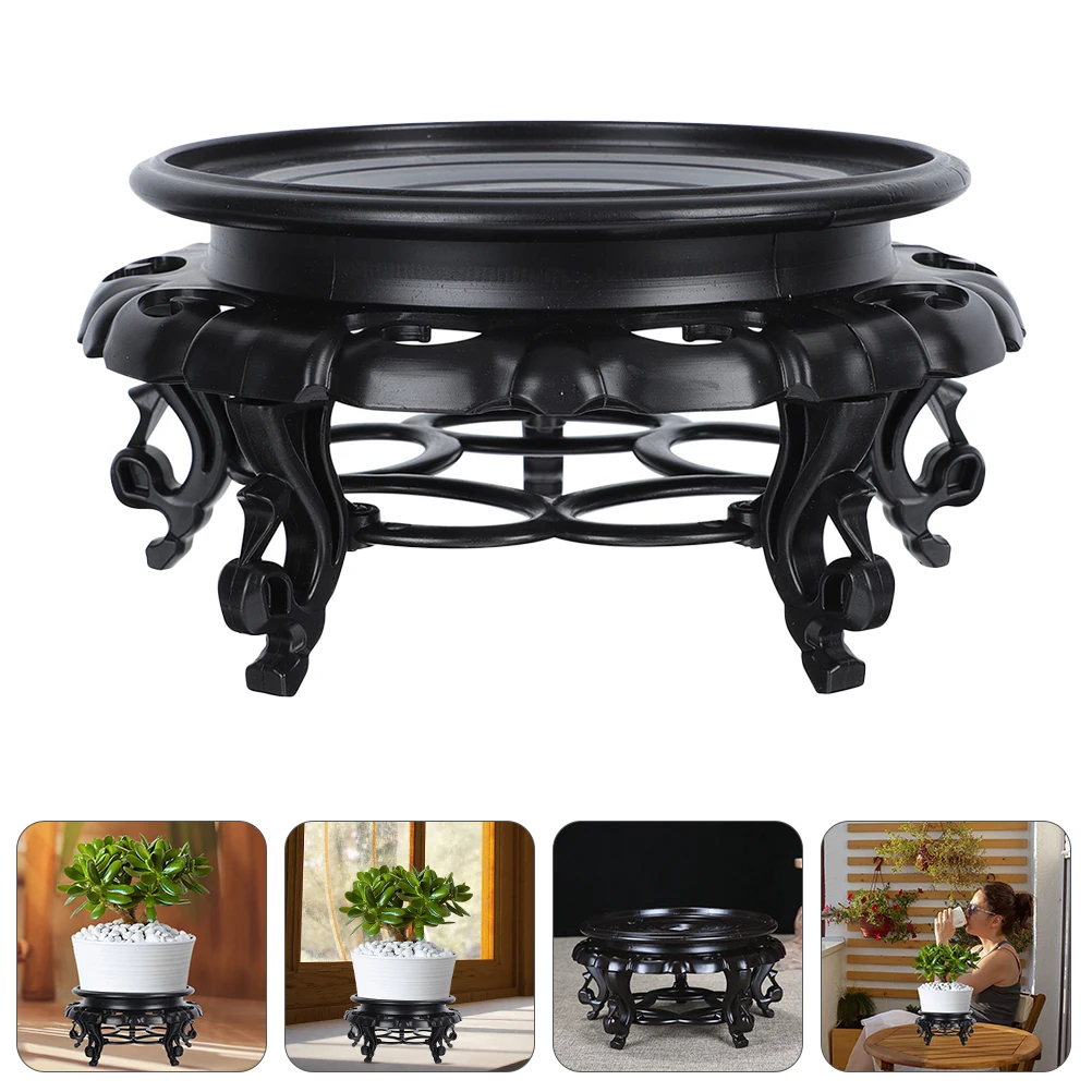 Standflower Base Pot Display Dolly Movable Floor Resin Decorative Shelf Bonsai Stands Potted Riser Indoor Planter Flowerpot