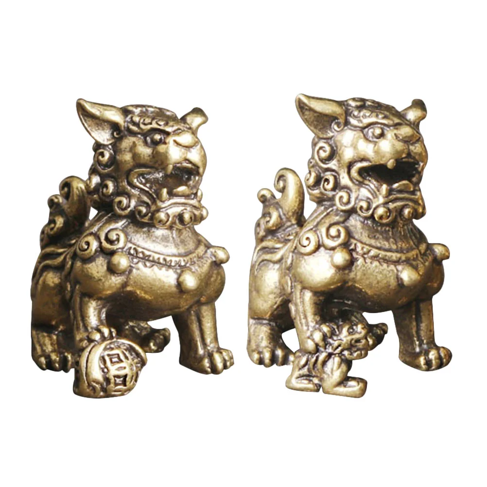 

Statue Brass Figurineanimal Statues Sculpture Ornament Decoration Decor Wealth Prosperity Fengshui Fu Kylin Guardianchinese Car