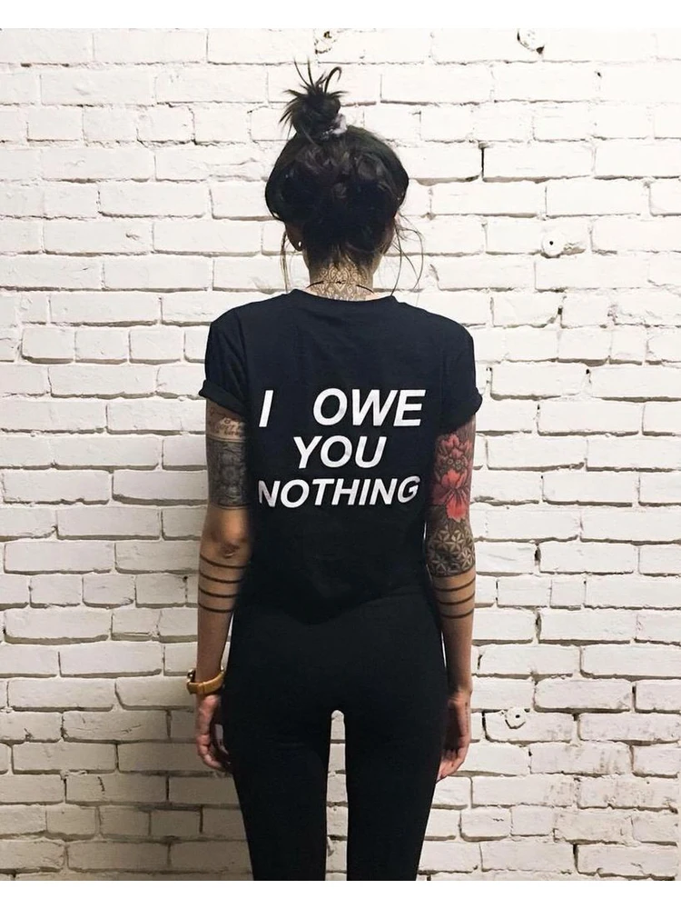 Фото Женская летняя футболка с надписью I ould You Nothing Cool Black модная короткими рукавами