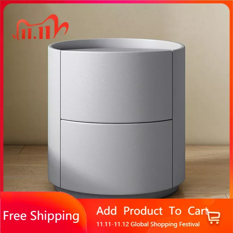 

Modern Storage Bed Table Luxury Mobiles Wooden Auxiliary Round Bedside Cabinet Dressers Table De Chevet Chambre Hotel Furniture