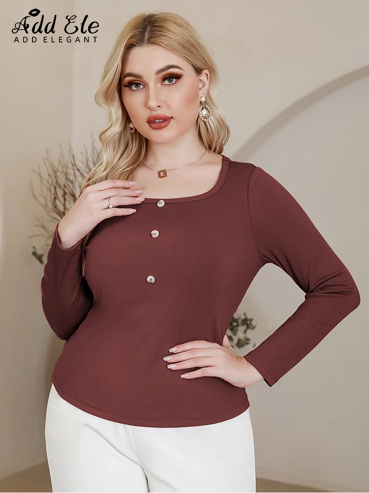 Add Elegant Plus Size Solid Loose Blouses Women 2022 Autumn Button Casual Square Collar Commuter Long Sleeve Stylish Tops B901