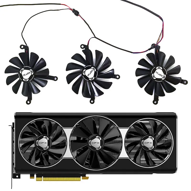 

RX 5700 XT Video Card Fan DC 12V 0.45A 4pin GPU Cooling Fan For XFX Radeon RX 5700 XT Thicc III Ultra RX-57XT8TBD8 Graphics Card