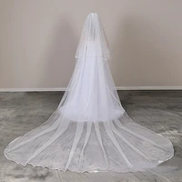 veil long trip shoot 3 m long satin hemming tailing veil veil new internet celebrity double layer veil