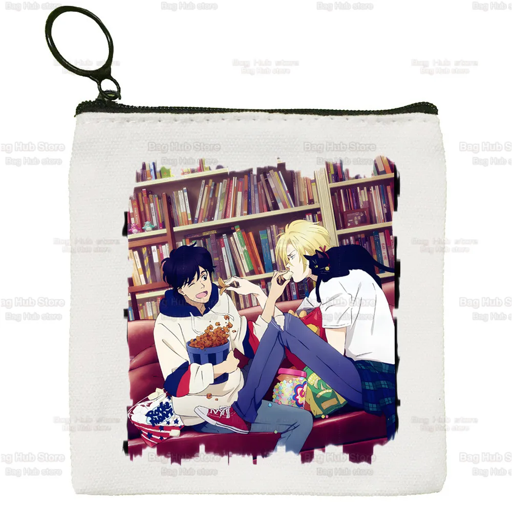 Banana Fish Simple Coin Purse Female Student Canvas Cute BANANA FISH Okumura Cartoon Lynx Key Bag Mini Clutch Small Purse