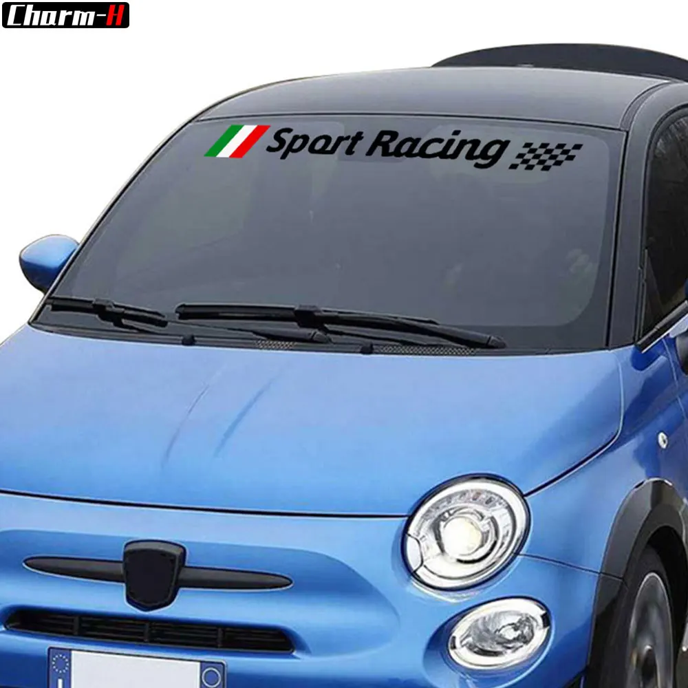 

2 шт., наклейки на лобовое стекло автомобиля, наклейки для спортивных гонок, наклейки на окно в клетку для Fiat Abarth 595 695, аксессуары