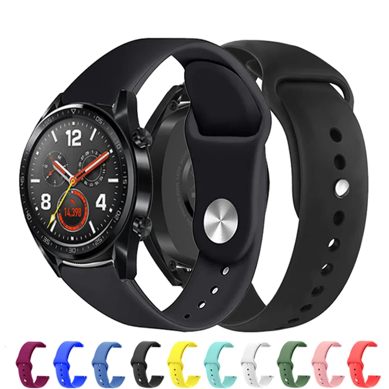 

20mm 22mm Band for Samsung Galaxy Watch 4/Classic/46mm/42mm/active 2 Gear s3/S2 silicone bracelet Huawei GT/2/GT2/3 Pro strap