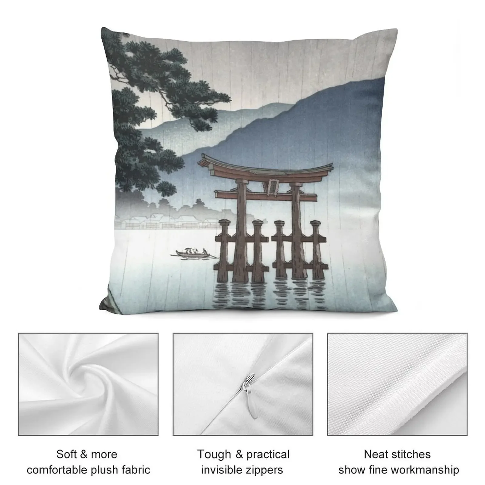 Tsuchiya Koitsu - Aki Miyajima Печатная декоративная подушка из полиэстера